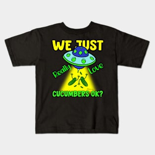 Cucumbers abducted By Aliens, Made By Mimiw Kids T-Shirt